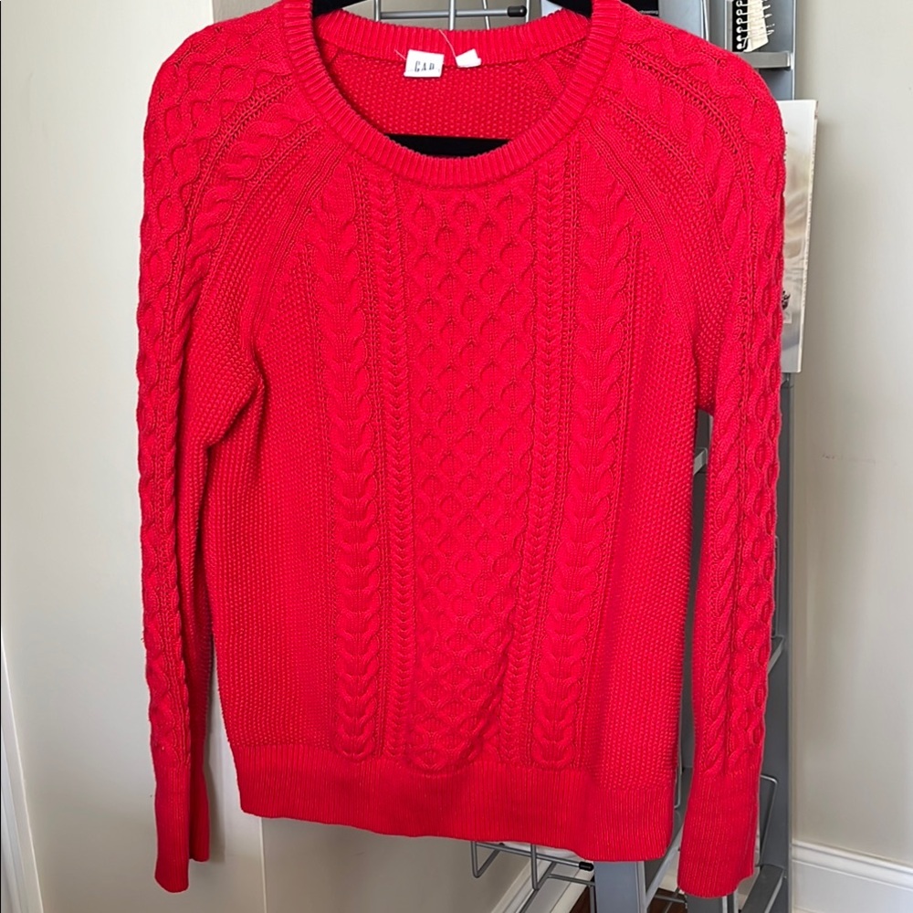 Gap Women's Red Cable Knit Sweater